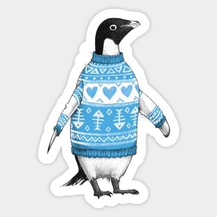 Penguin in a sweater Sticker